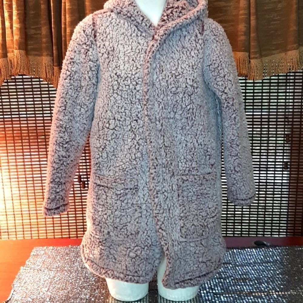 KNAPPSTUDIO Womans  Purple‎ Fleece Hooded Open Front S New no tags